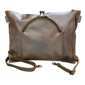 Pola metallic genuine leather crossbody bag